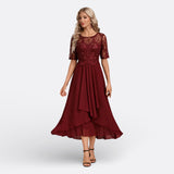 Mariana - Dunkelblaues Kleid mit langen Ärmeln