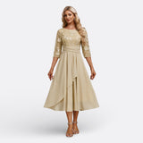 Mariana - Dunkelblaues Kleid mit langen Ärmeln