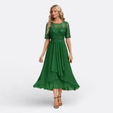 Mariana - Dunkelblaues Kleid mit langen Ärmeln