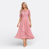 Mariana - Dunkelblaues Kleid mit langen Ärmeln