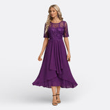 Mariana - Dunkelblaues Kleid mit langen Ärmeln