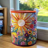 Cesto de Ropa Hecho a Mano | Girasol en Flor