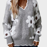Selma - Strickpullover mit V-Ausschnitt