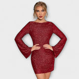 Paillettenkleid mit offenem Rücken