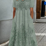 INDIGO | ELEGANTE BLUMENKLEID MIDI
