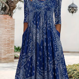 ELOWEN | MIDI-LÄNGE CASUAL-KLEID MIT LANGEN ÄRMELN