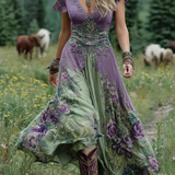 Serena - Blumiges Maxi Kurzkleid