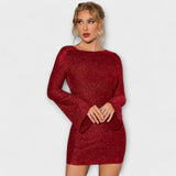 Paillettenkleid mit offenem Rücken