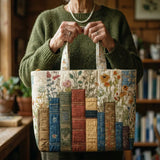 Cartera Artesanal - Libros y Flores