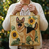 Cartera Artesanal - Pastor Alemán con Estampado Floral