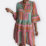 Madalena - Boho-Stil Schichtenkleid mit fließendem Schnitt