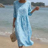 Alva - Maxikleid mit Rundhalsausschnitt und Blumenmuster
