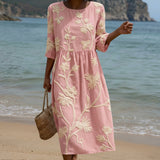 Armi - Midi Kleid mit Pflanzen- und Blumenmuster