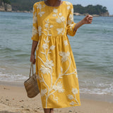 Anu - Midi-Kleid mit Pflanzen- und Blumenmuster