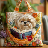 Kreeta Tasche "Shih Tzu mit Buch und Blumen"