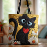 Jaana Tasche “Schwarz mit Herz und Gänseblümchen”