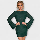 Paillettenkleid mit offenem Rücken