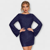 Paillettenkleid mit offenem Rücken