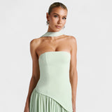 Malia - Asymmetrisches Mintgrünes Kleid