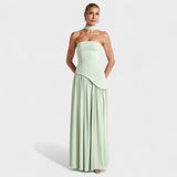 Malia - Asymmetrisches Mintgrünes Kleid