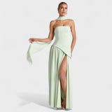 Malia - Asymmetrisches Mintgrünes Kleid