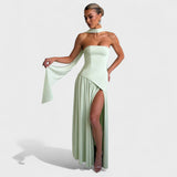 Malia - Asymmetrisches Mintgrünes Kleid
