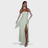 Malia - Asymmetrisches Mintgrünes Kleid