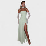 Malia - Asymmetrisches Mintgrünes Kleid