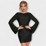 Paillettenkleid mit offenem Rücken