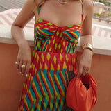 Aria - Abstrakt gemusterte Maxi-Kleid