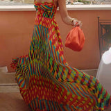 Aria - Abstrakt gemusterte Maxi-Kleid