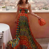 Aria - Abstrakt gemusterte Maxi-Kleid